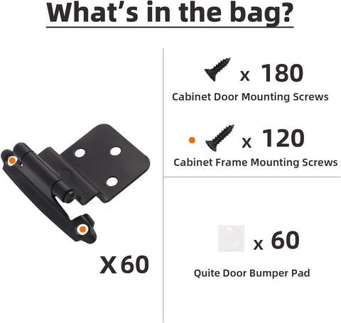 DecoBasics inset hinges on a classic face-frame cabinet, ready for quick installation.
