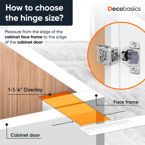 DecoBasics concealed hinges create a sleek, modern cabinet look with tidy hardware.