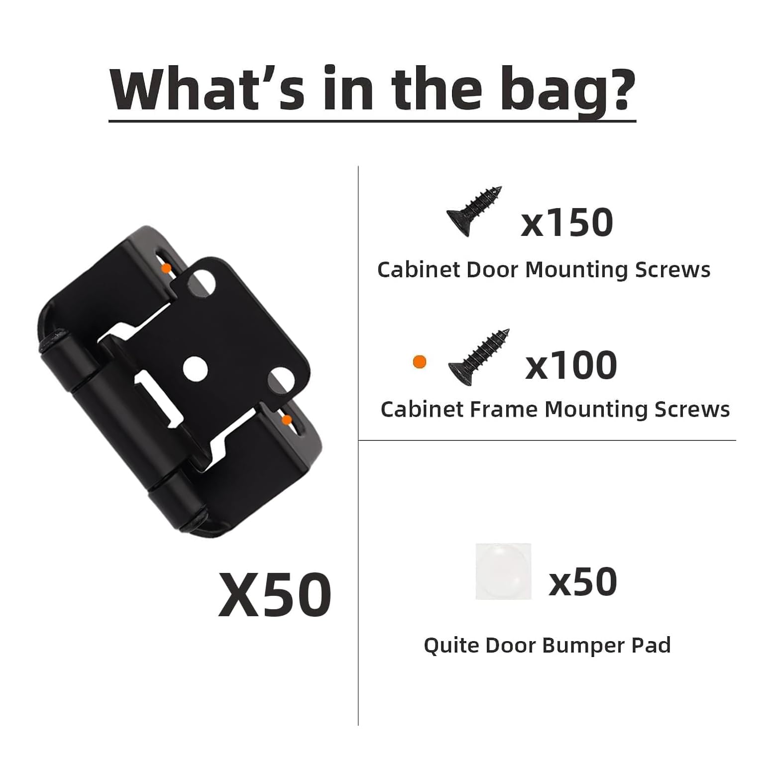 DecoBasics DIY-install hinges fit existing holes for quick upgrades