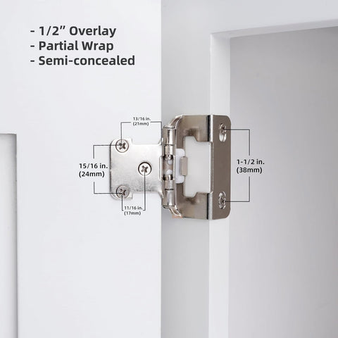 DecoBasics face-frame cabinet hinges installed for secure, tidy doors