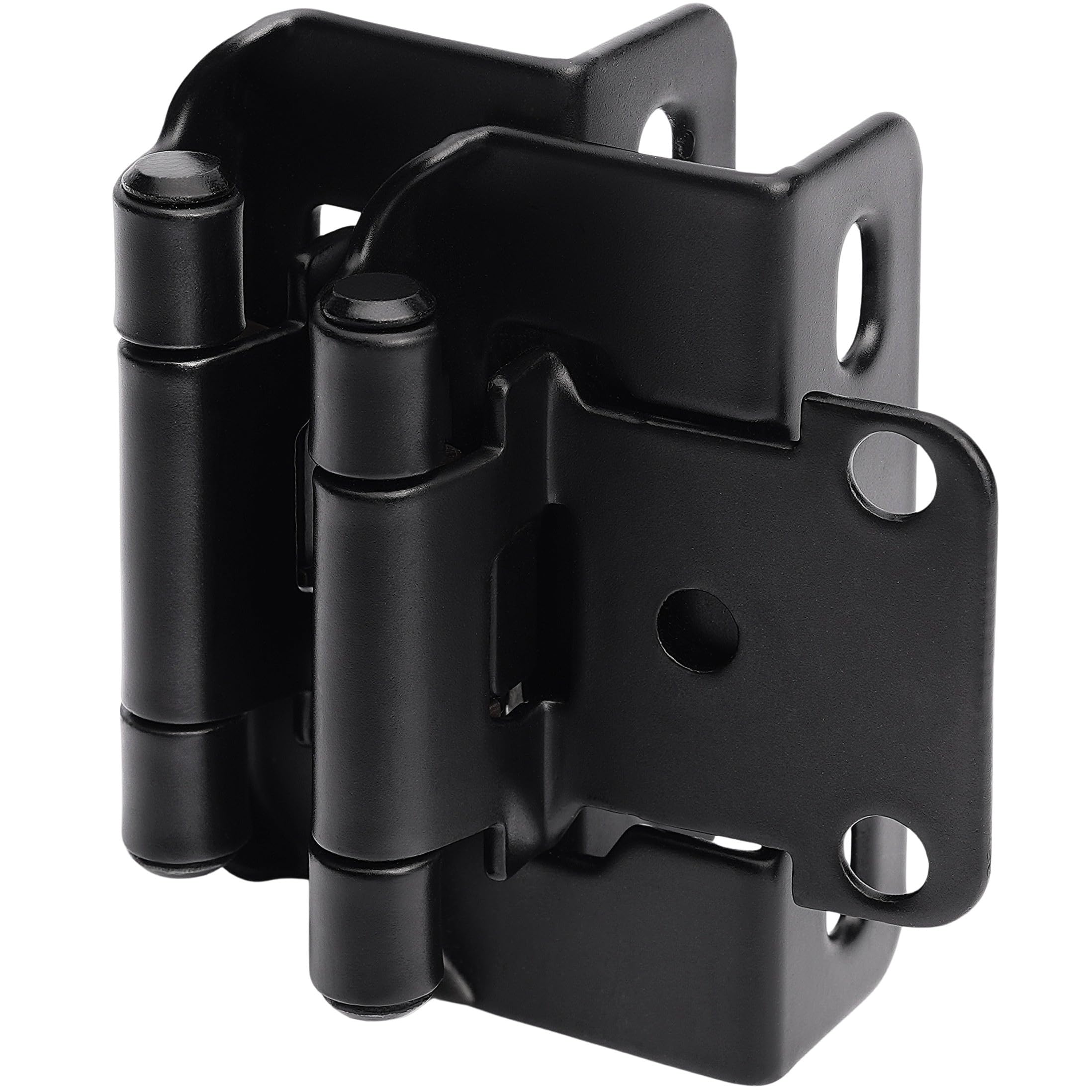 DecoBasics half-overlay black hinge adds a sleek look to face-frame cabinets