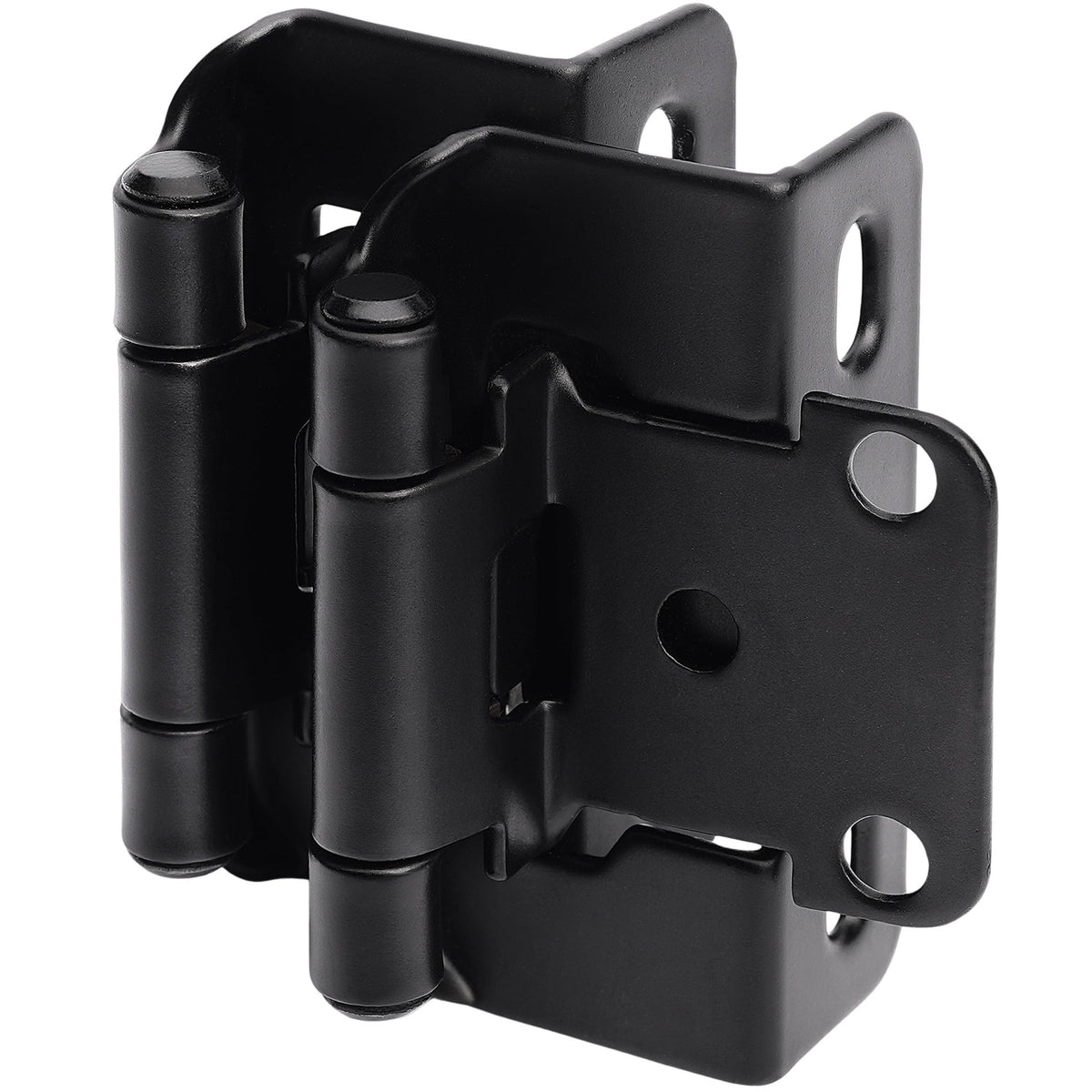DecoBasics half-overlay black hinge adds a sleek look to face-frame cabinets