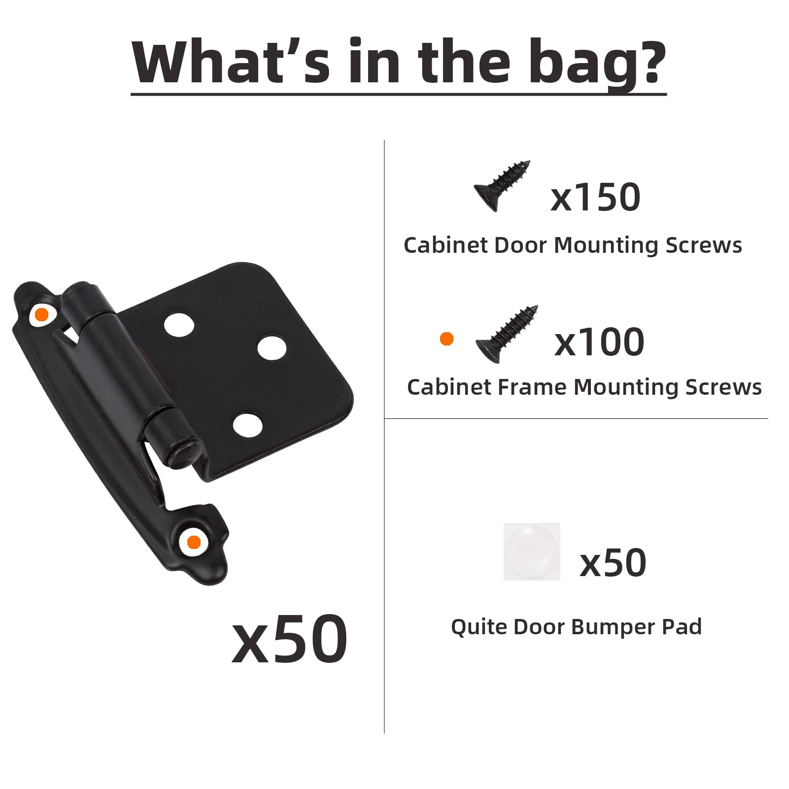 DecoBasics matte black finish on cabinet hinges for cohesive style