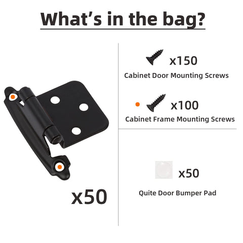 DecoBasics matte black finish on cabinet hinges for cohesive style