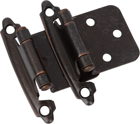 DecoBasics oil rubbed bronze hinges close-up, durable cabinet hardware for kitchen cabinets