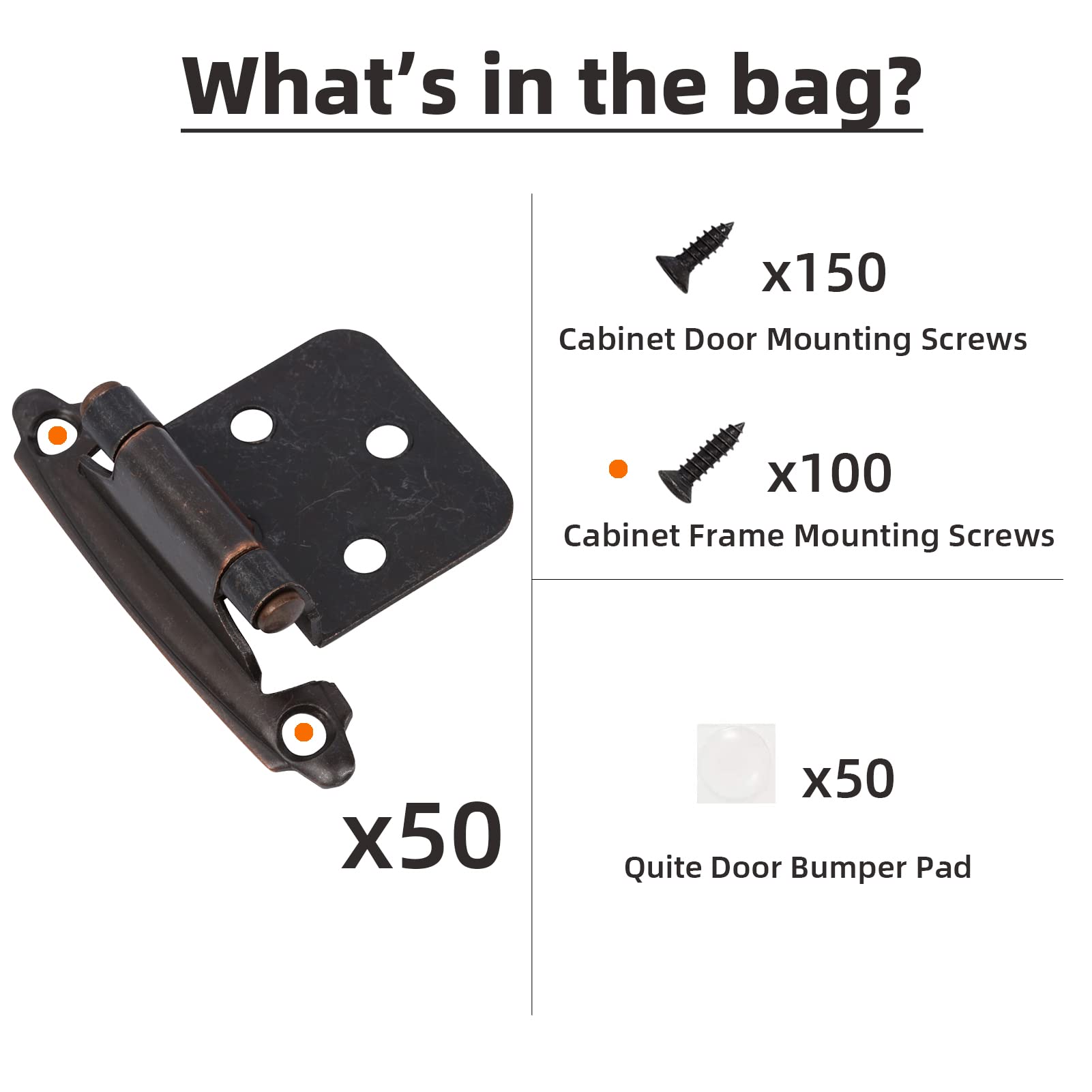 DecoBasics self-closing hinges prevent door slams and extend life