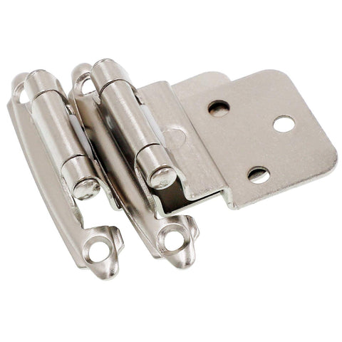 DecoBasics satin nickel inset hinge kit includes bumpers and screws for kit-ready install