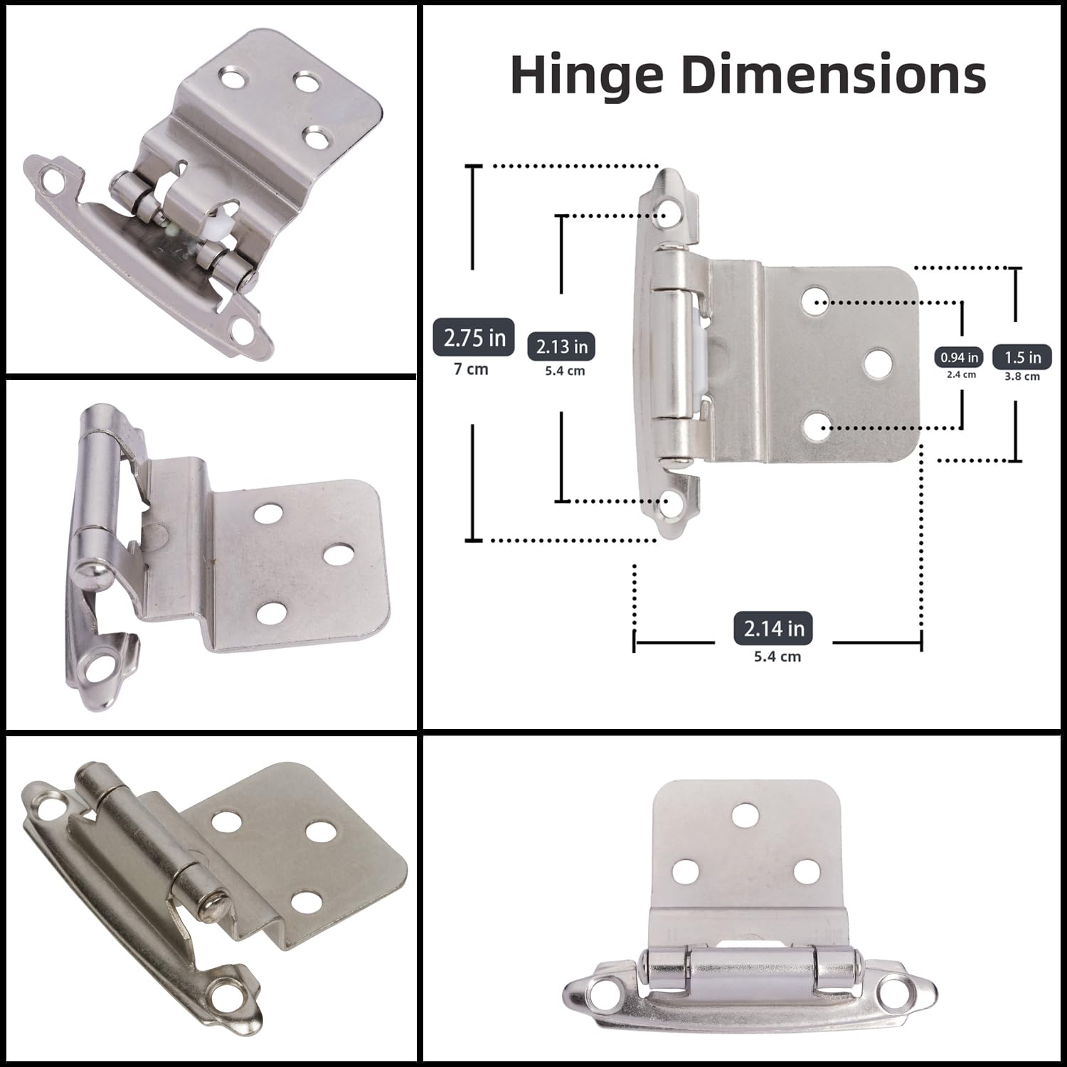 Upgraded 5/8 screws included with DecoBasics hinges for sturdy fit