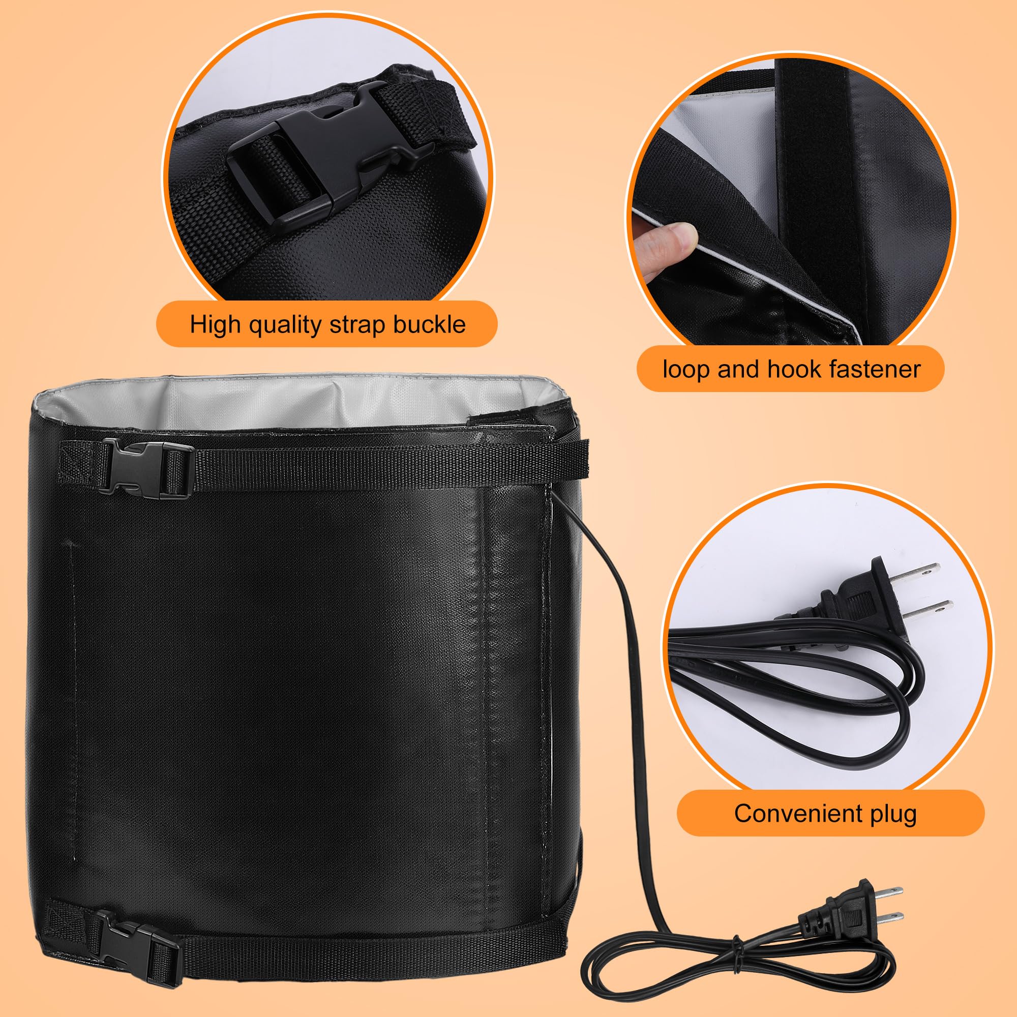 DECOHS secure wrap with hook-and-loop fasteners for stable heating.