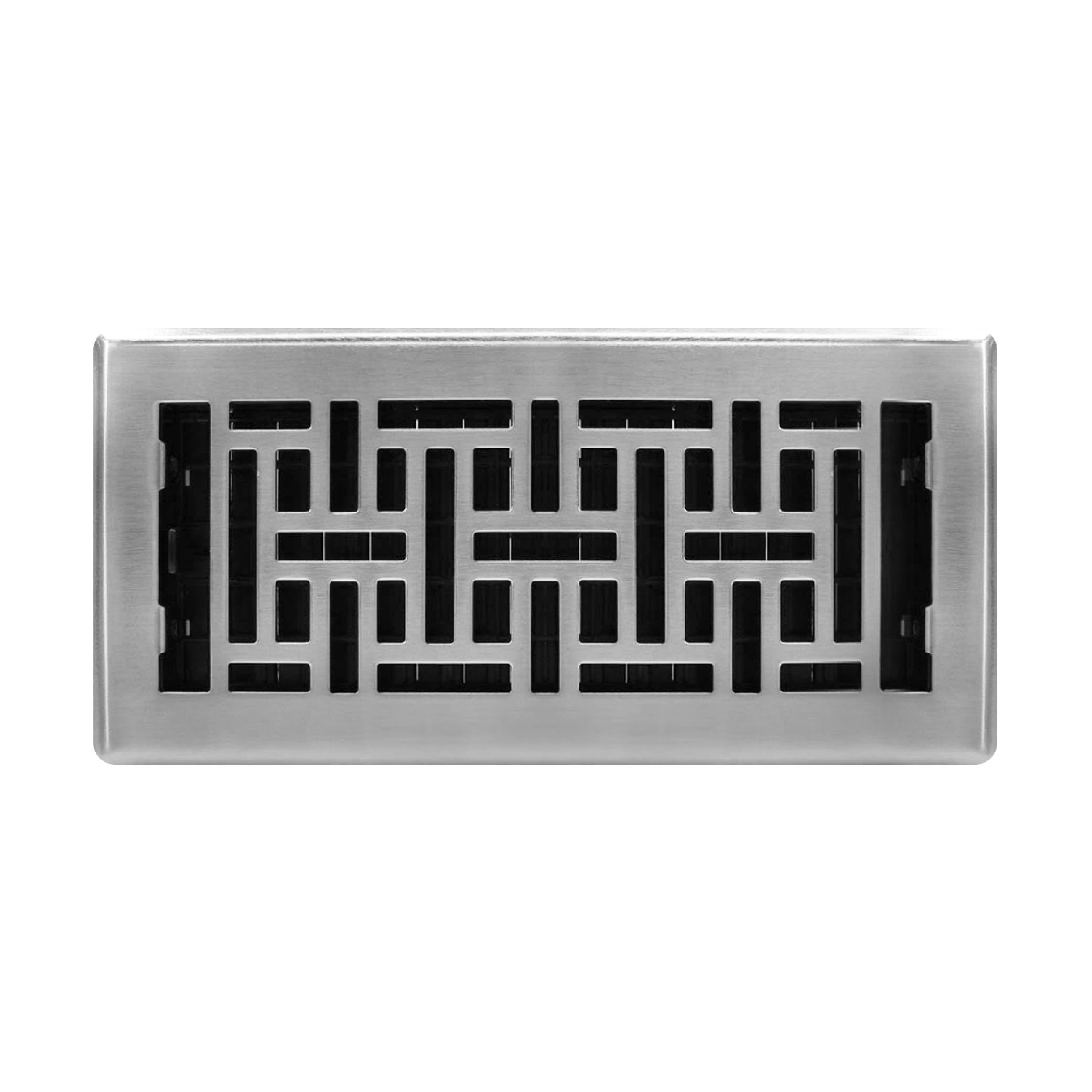Decor Grates AJH410-NKL vent insert dropped into vent for easy upgrade.