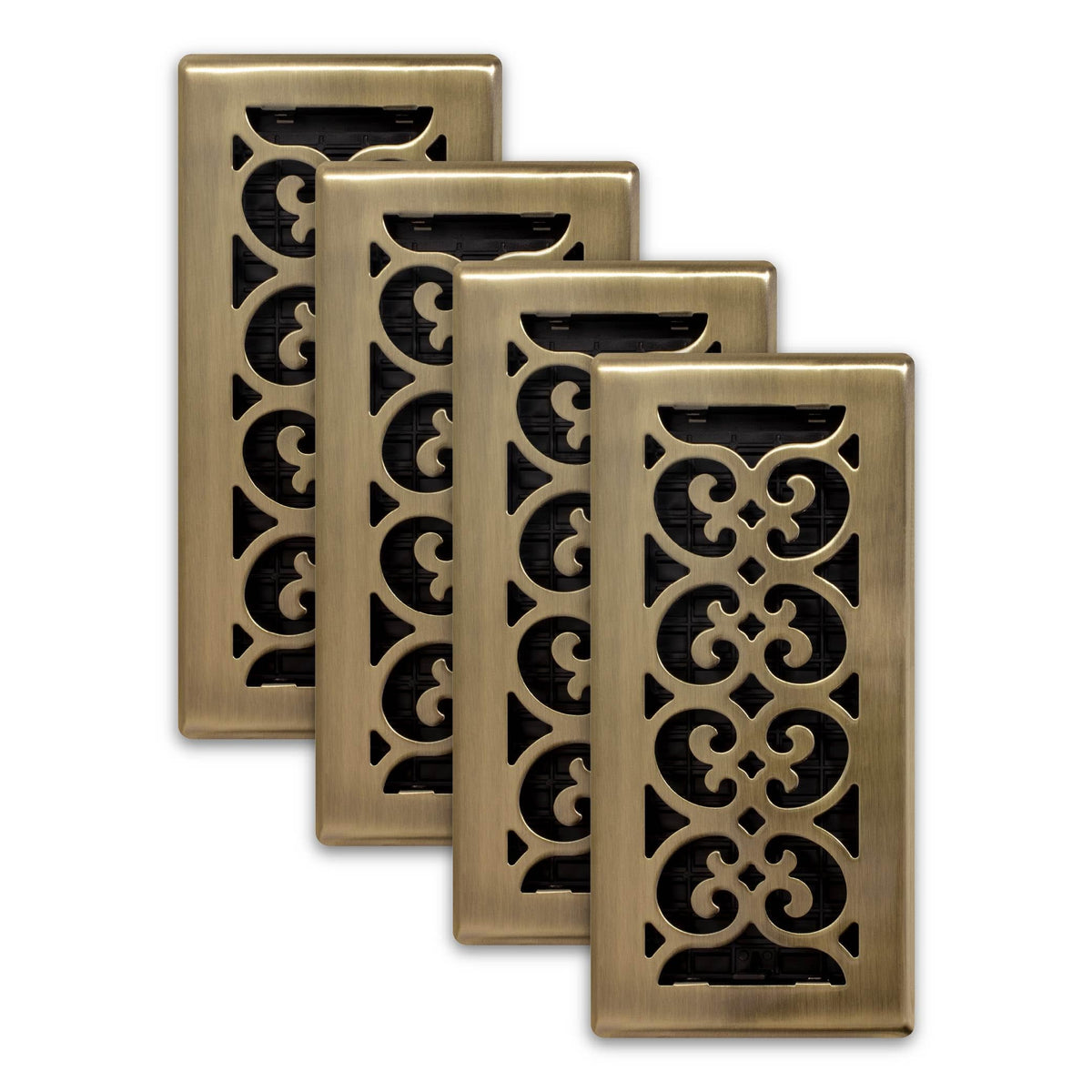 Decor Grates SPH410-A front view in antique brass boosts airflow and décor.