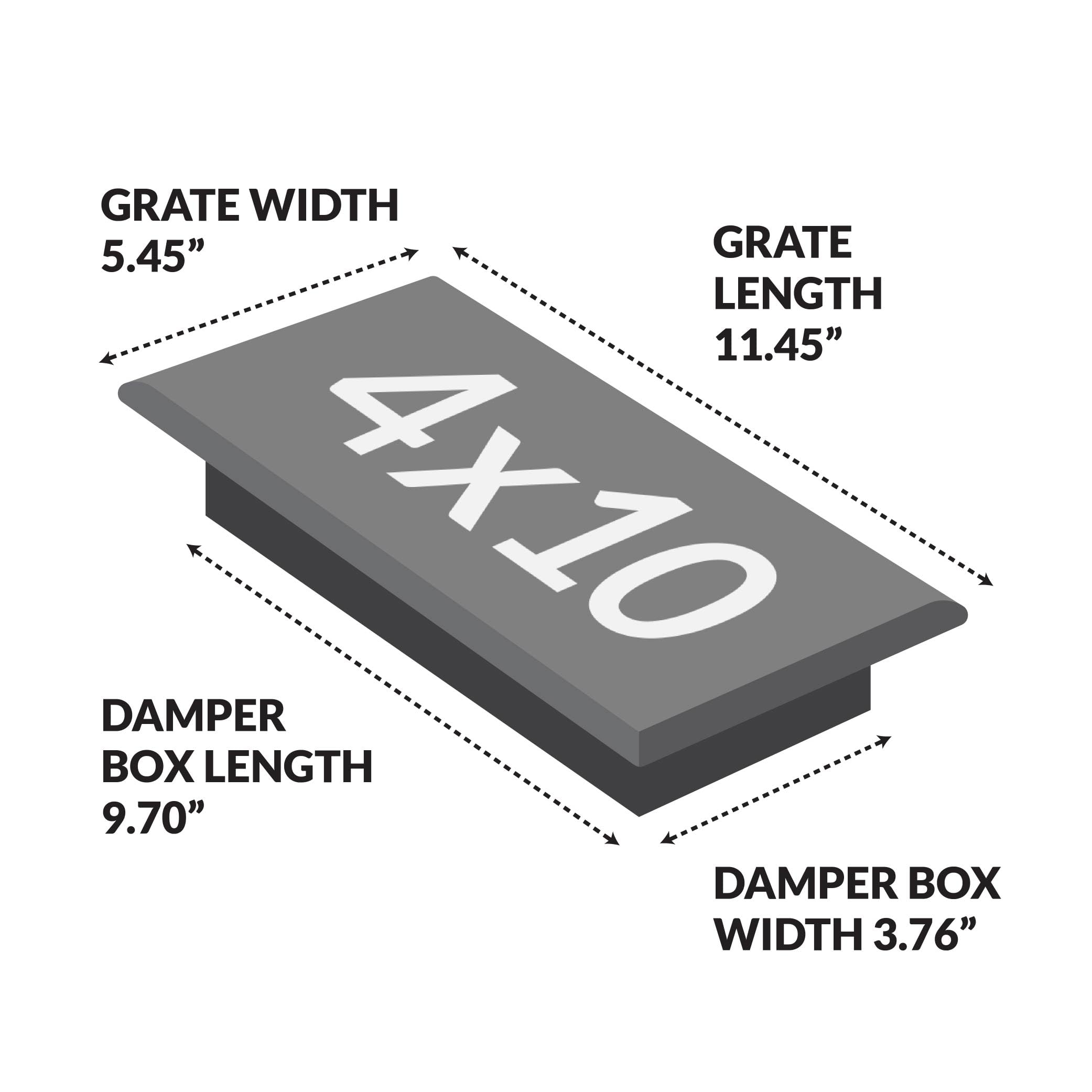 Decor Grates SPH410-A 4x10 inch size fits standard floor vents.