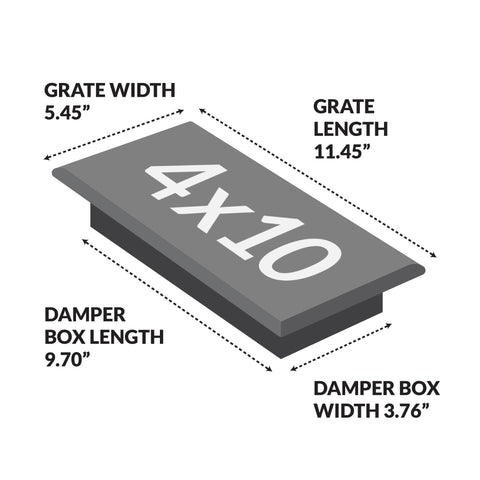Decor Grates SPH410-A 4x10 inch size fits standard floor vents.