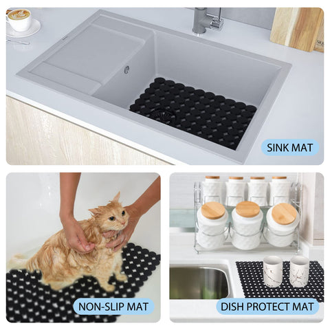 Decostatue fruit drain mat doubles as counter protector and small item organizer.