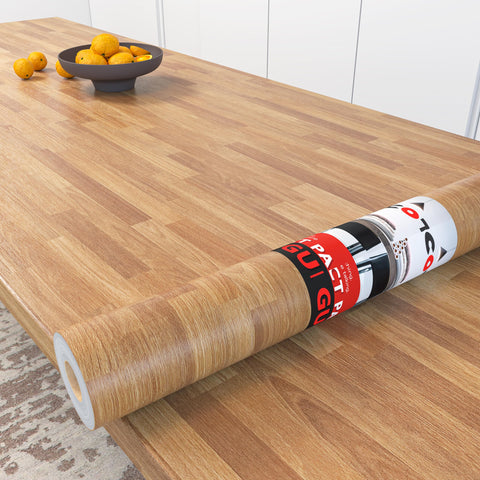 Decotalk butcher block countertop roll with warm wood grain texture for kitchen upgrade