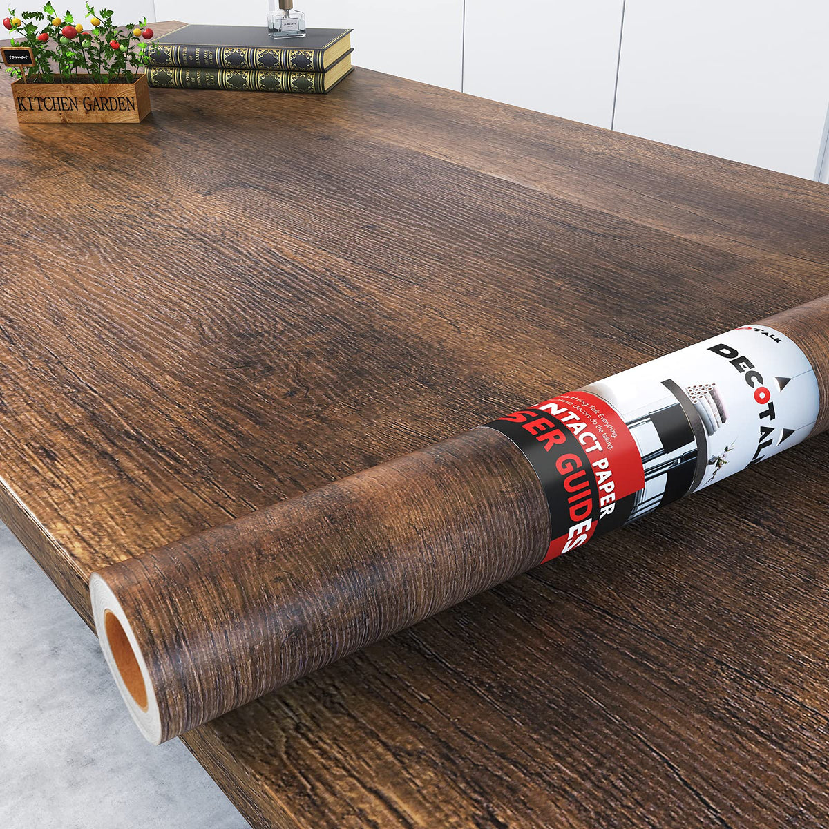 Decotalk wood grain contact paper roll for realistic wood finish and quick furniture updates