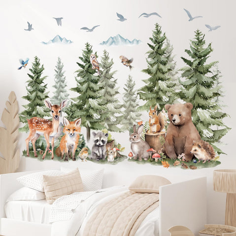 Decowall SG4-2422 colorful animals artwork sparks imagination in bedrooms and playrooms.