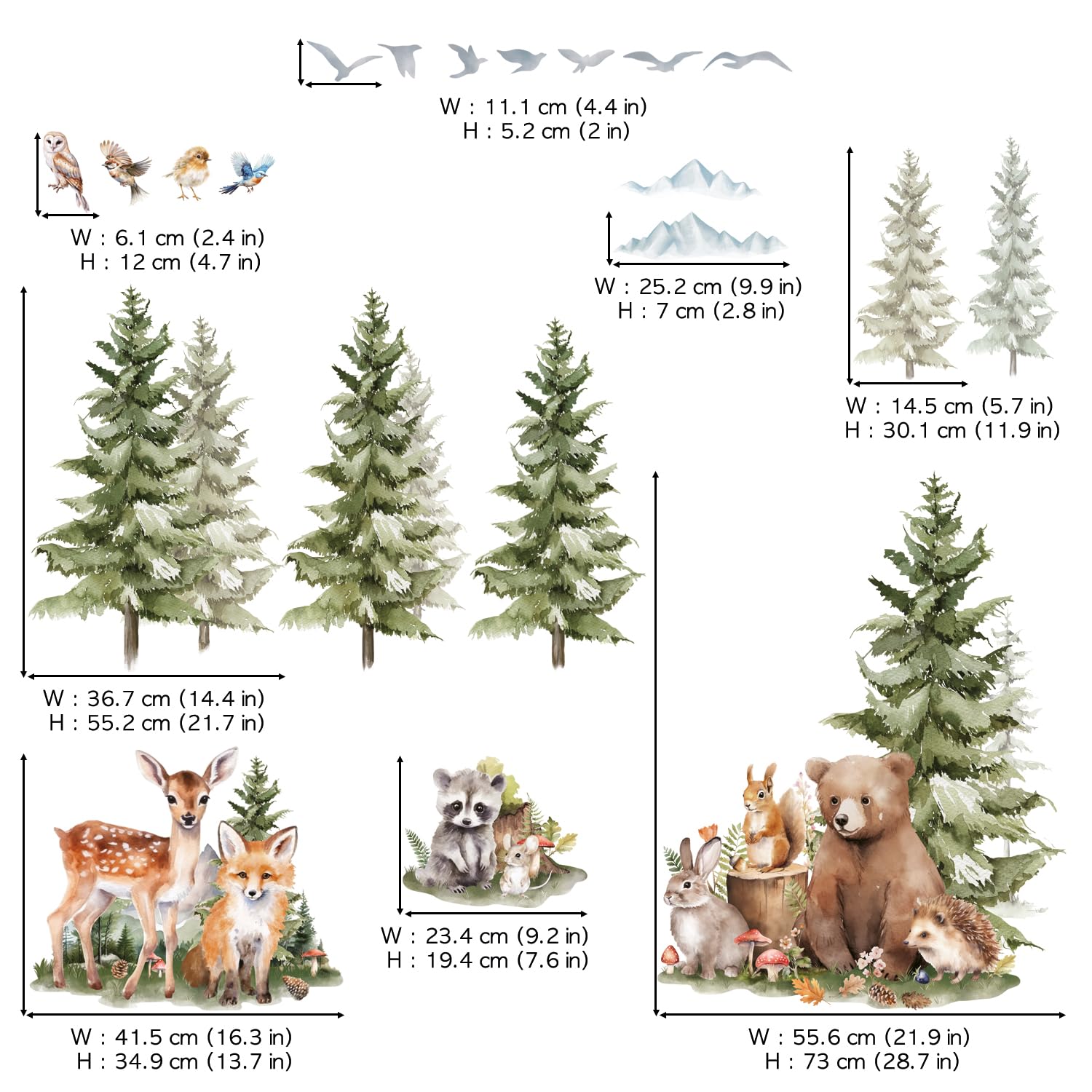 Decowall SG4-2422 perfect for nurseries and kids rooms seeking a dreamy forest theme.