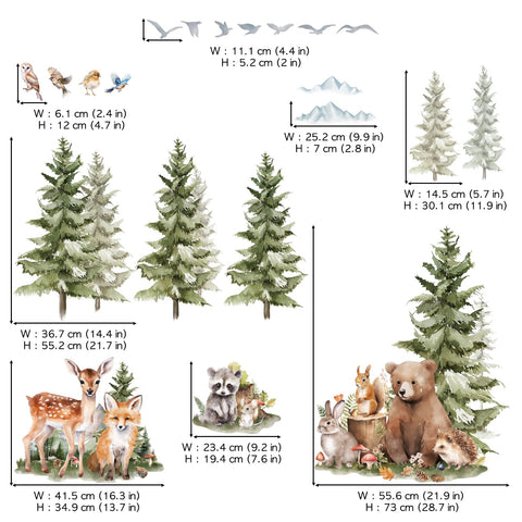 Decowall SG4-2422 perfect for nurseries and kids rooms seeking a dreamy forest theme.