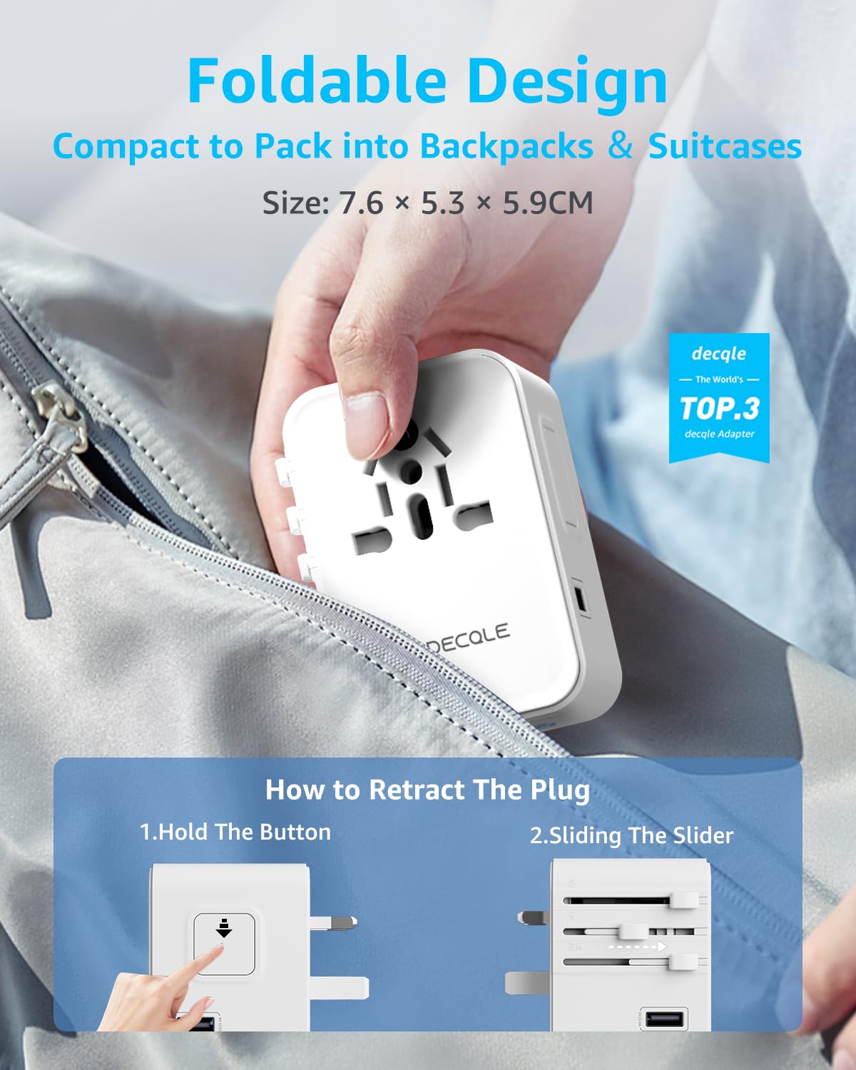 decqle universal travel adapter comes with a fireproof case for extra protection.