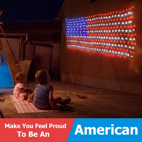Decute patriotic decor flag lights ideal for holidays and gatherings.