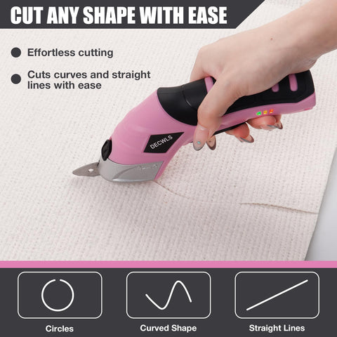 Decwls cordless electric scissors D-blade handling tougher materials.