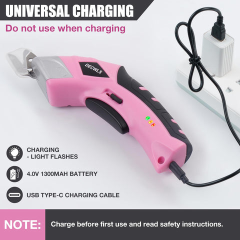 Decwls cordless electric scissors O-blade for soft materials like paper.