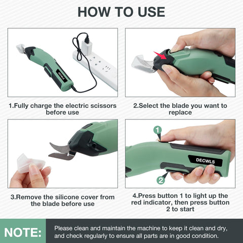 Decwls cordless electric scissors packaging contents and user manual included