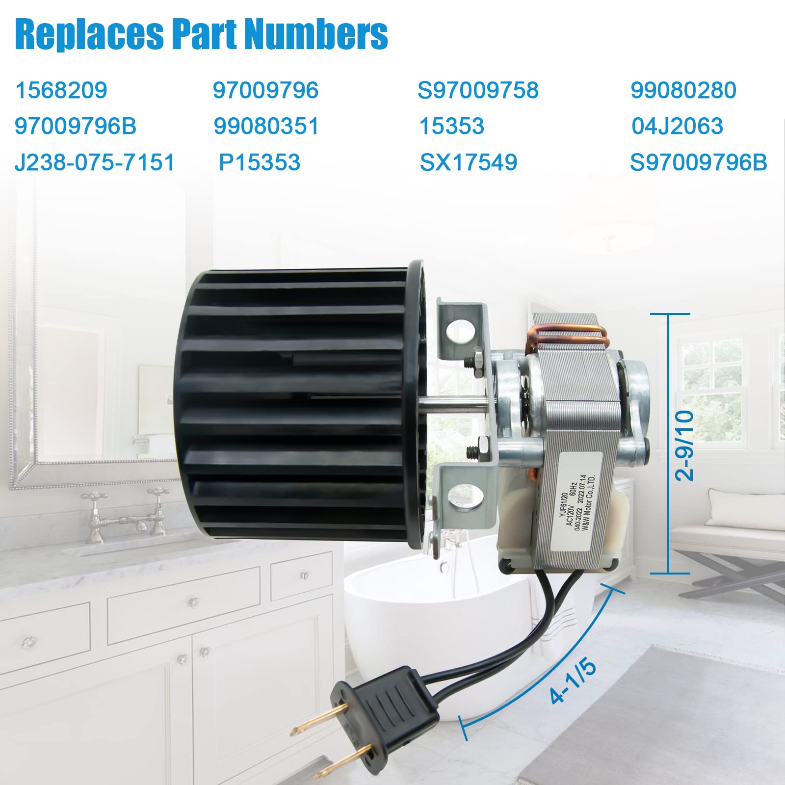 DEEKOOL S97009796 uses two mounting studs on the motor shaft side for stability.