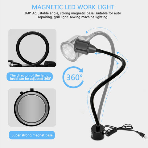 Deeffe flexible gooseneck rotation for precise illumination exactly where needed