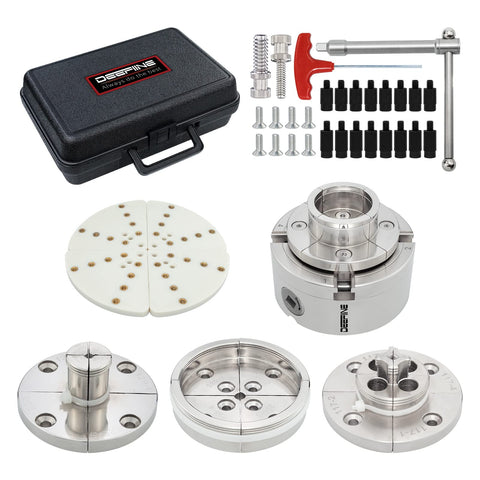 DEEFIINE 4-inch wood lathe chuck set ready for stable, precise turning