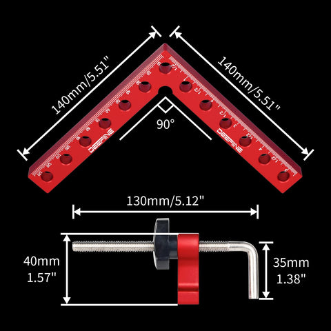 DEEFIINE aluminum right-angle clamp used to align cabinet joints.