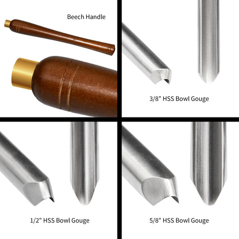 DEEFIINE HSS bowl gouge 5/8-inch blade for aggressive interior cuts