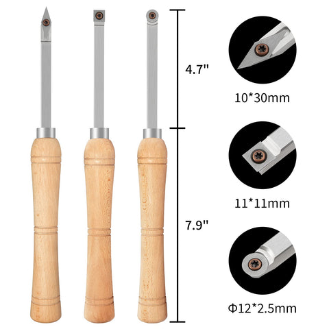 DEEFIINE mini-size tools with beech handle for comfortable turning