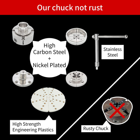 DEEFIINE nickel-plated scroll chuck resists rust for long-lasting reliability
