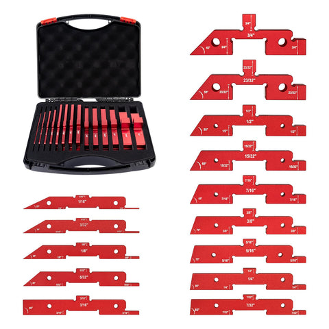 DEEFIINE 14-piece height gauge blocks for precise router table setups.