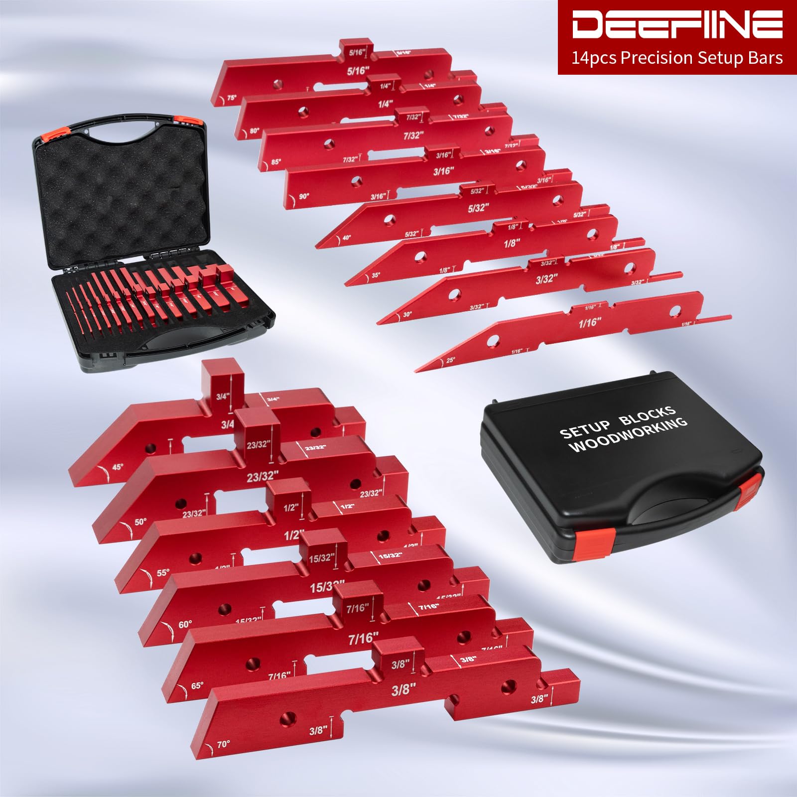 DEEFIINE blocks feature laser-engraved markings for fast, long-lasting readings.