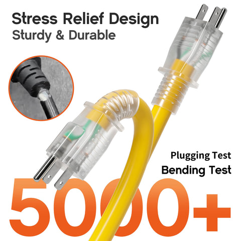 Deeklify extension cord with hook and storage strap for tidy organization