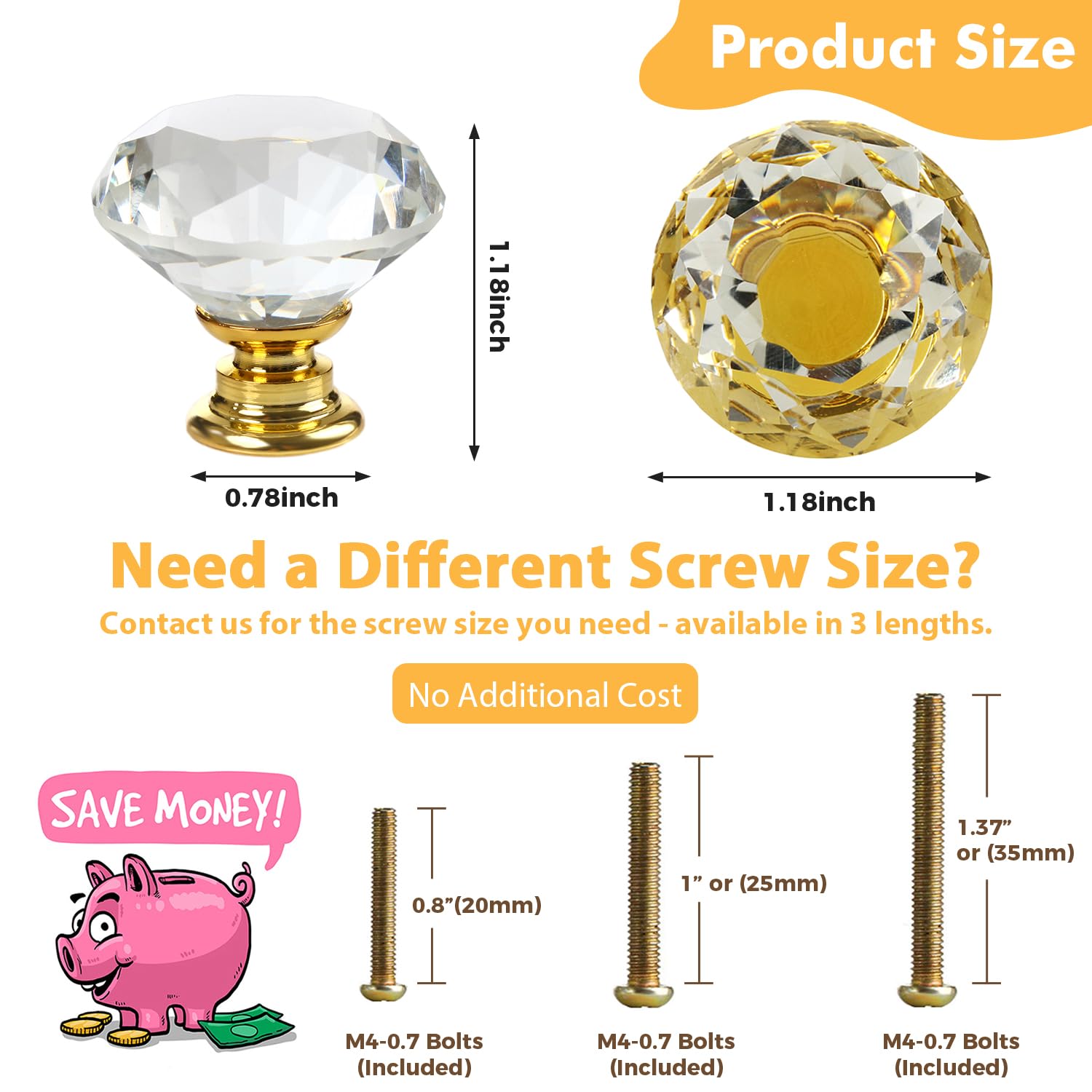 Crystal cabinet knob 30mm for a chic kitchen upgrade