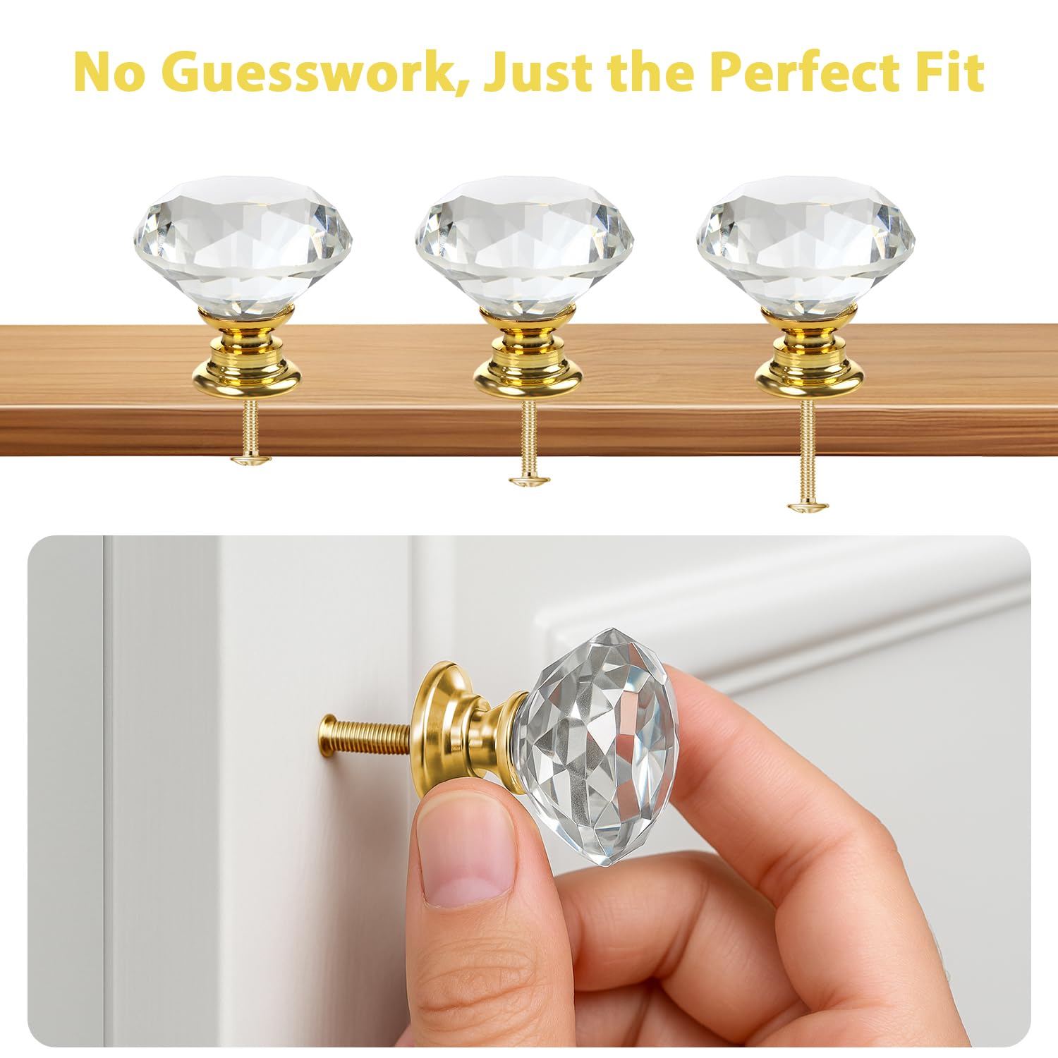 30mm crystal cabinet knob for consistent, stylish hardware across rooms