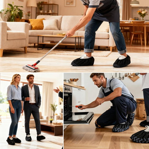 Deeoutlife XL shoe covers ideal for home improvement and cleaning tasks
