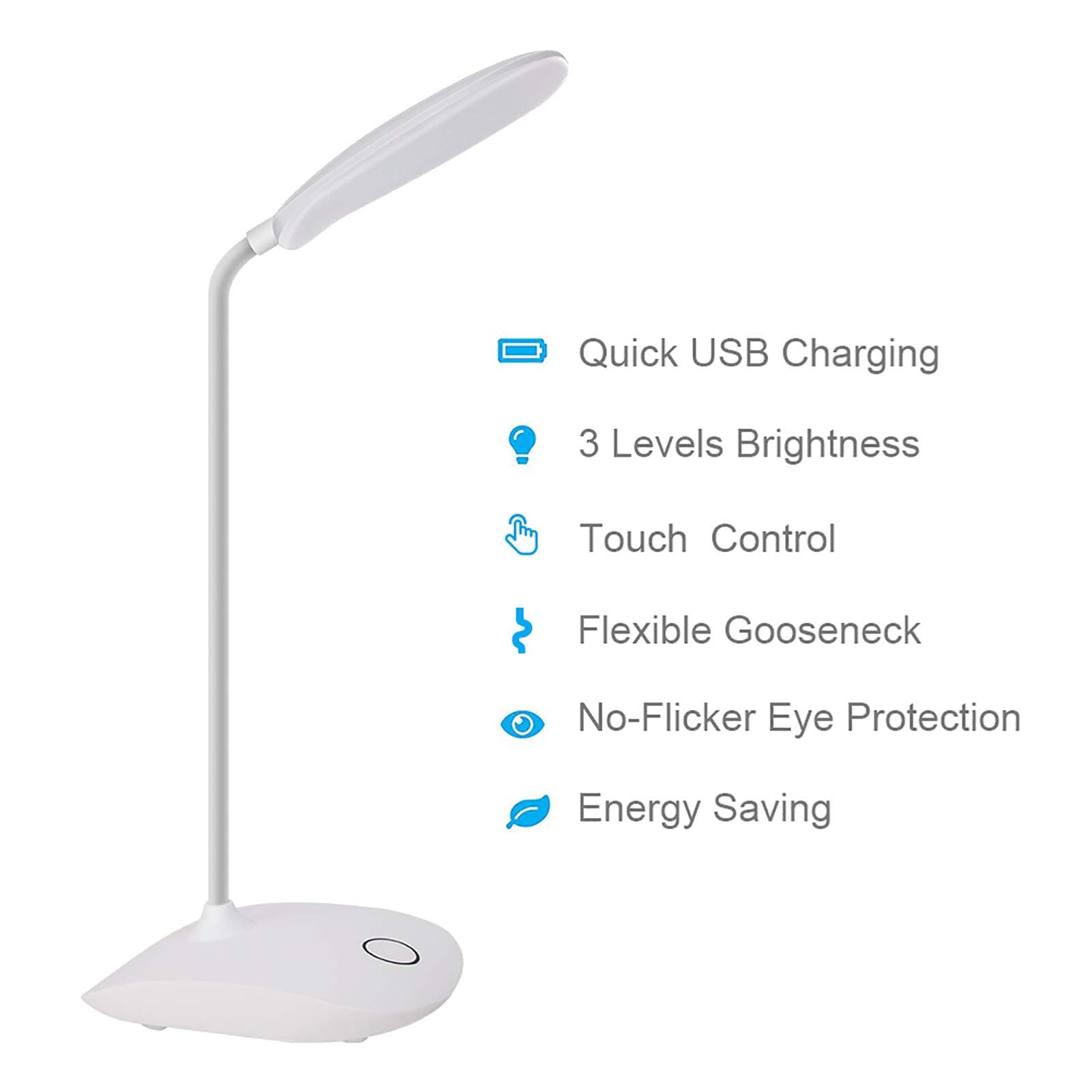 DEEPLITE desk lamp battery-powered portable for cordless reading anywhere.