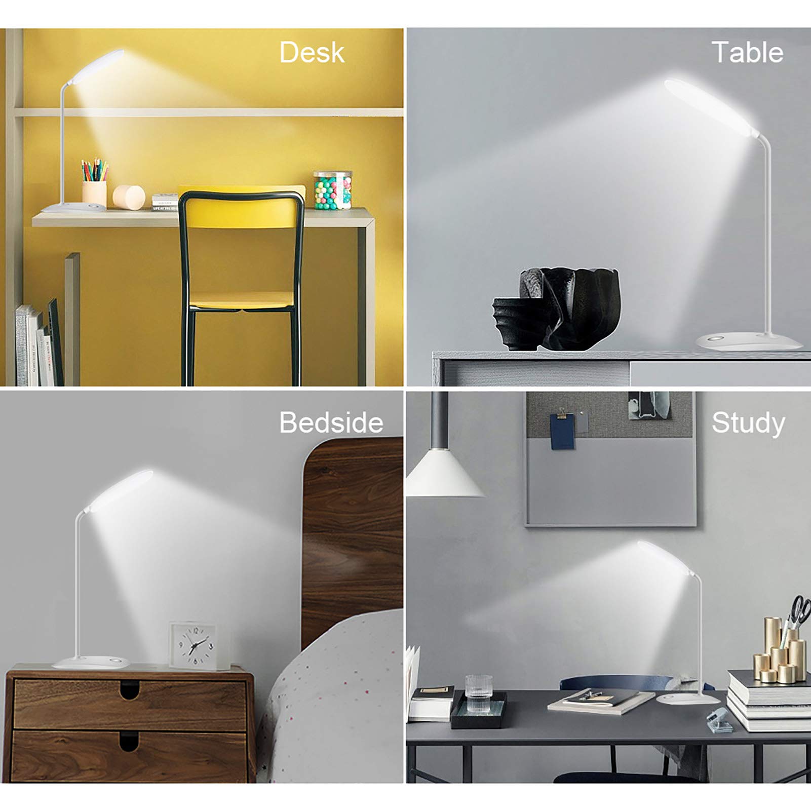 DEEPLITE desk lamp suitable for dorm, study, and office spaces.