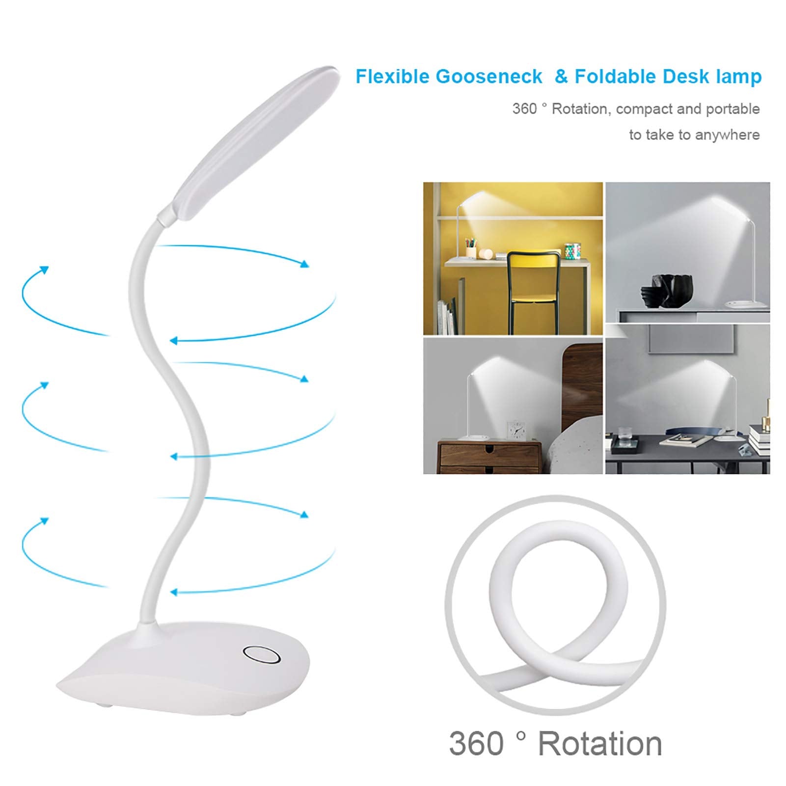 DEEPLITE desk lamp USB charging port for versatile power options.