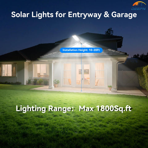 Deepn IP66 waterproof solar security flood lights withstand rain for year-round protection.