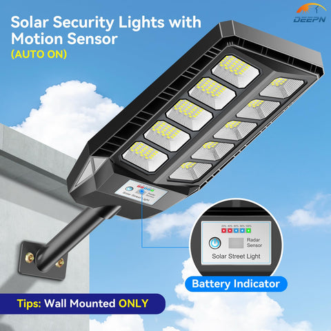 Deepn motion sensor mode activates bright lighting when movement is detected.