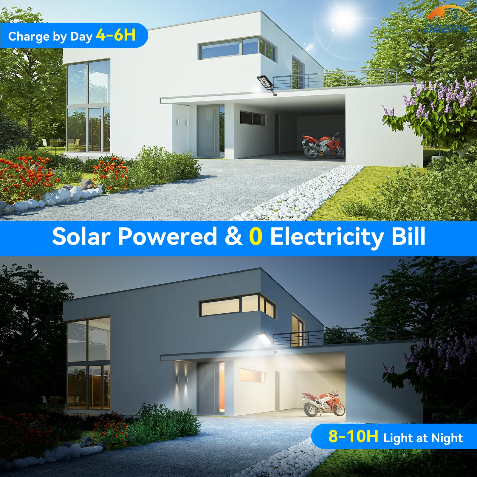 Deepn remote control enables easy, wireless adjustment of lighting modes.