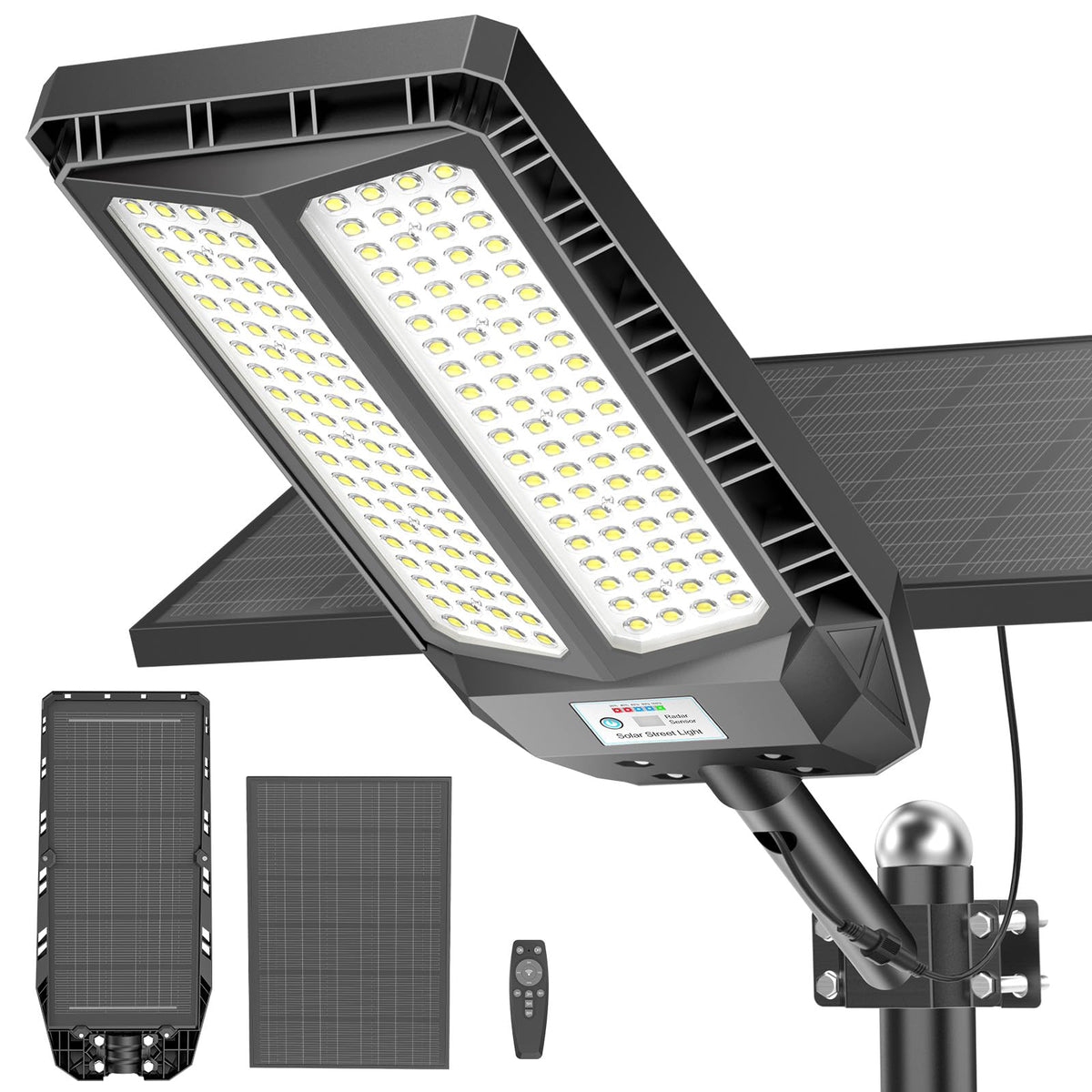 Deepn outdoor solar light provides broad coverage for driveways and entryways all night.