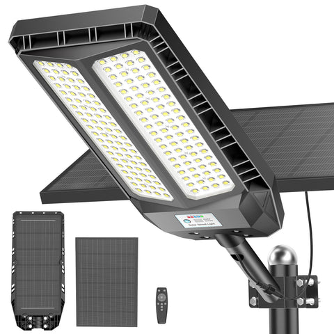 Deepn outdoor solar light provides broad coverage for driveways and entryways all night.