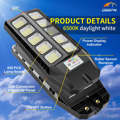 Deepn solar lights illuminate entryway path with daylight-like brightness.